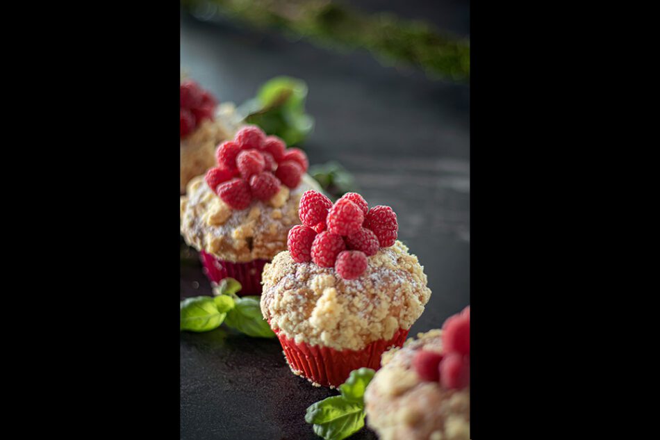 Raspberry almond muffins