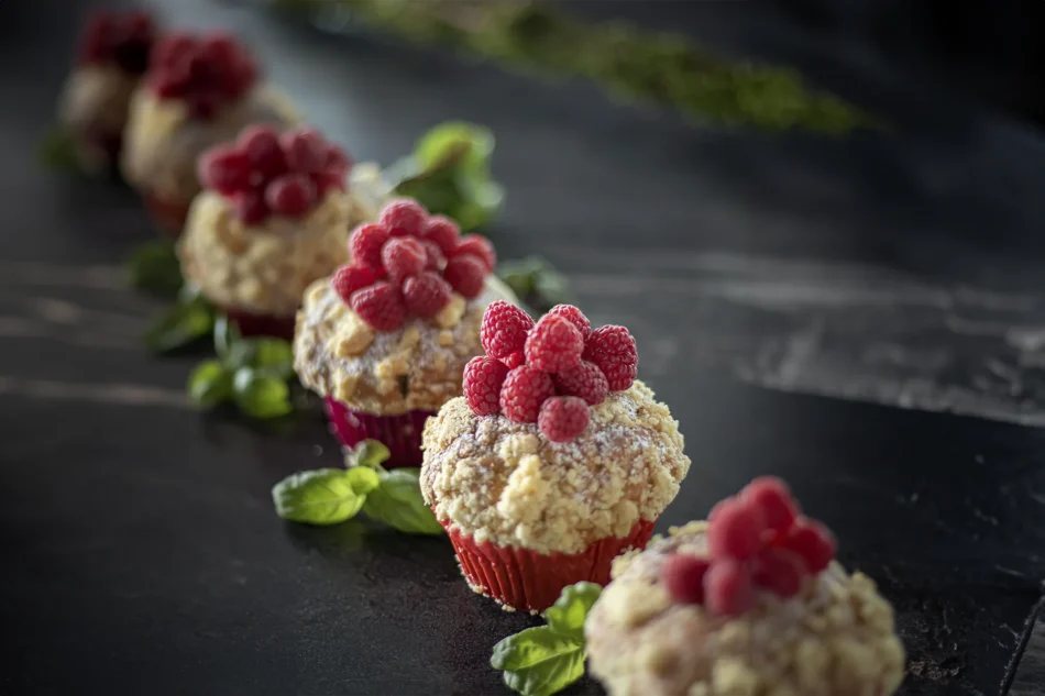 Raspberry almond muffins